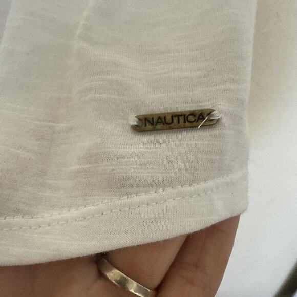 Nautica Women's Cap Sleeve Crew Neck T-Shirt White Size XXL - Picture 4 of 8